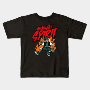 Halloween Spirit Dancing Skeleton Kids T-Shirt